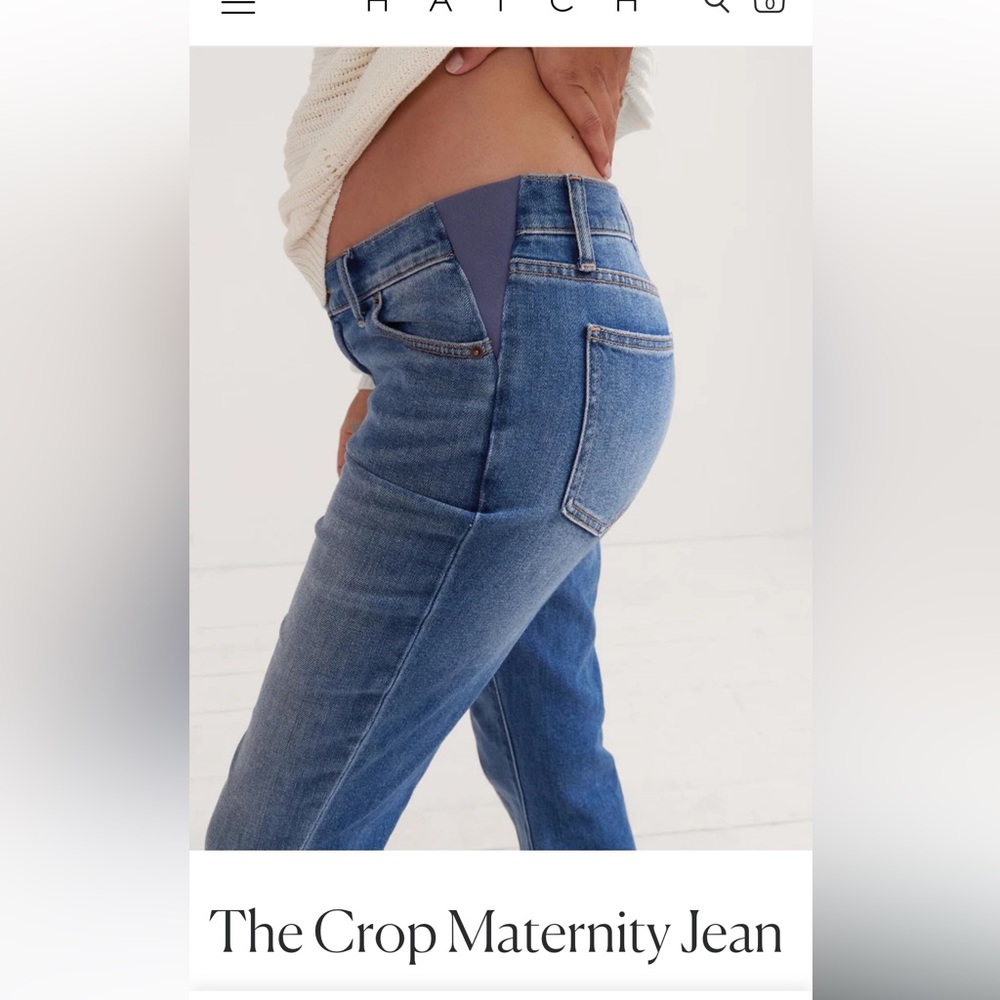 Hatch The Crop Maternity Jeans, Indigo, Size 30